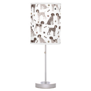 German Shorthaired Pointer Dog Bone and Paw Print Table Lamp