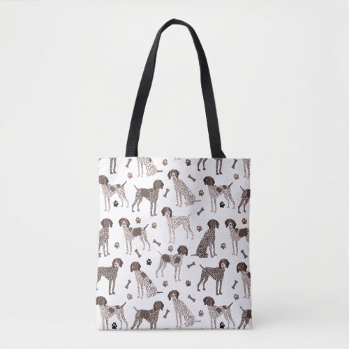 German Shorthaired Pointer Dog Bone and Paw Print  Tote Bag