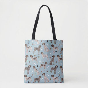 German Shorthaired Pointer Dog Bone and Paw Print Tote Bag