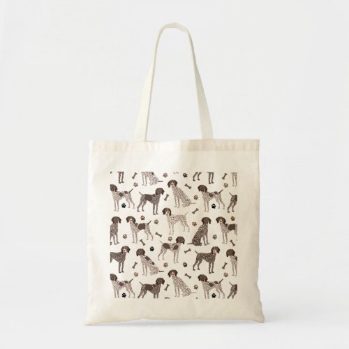 German Shorthaired Pointer Dog Bone and Paw Print  Tote Bag