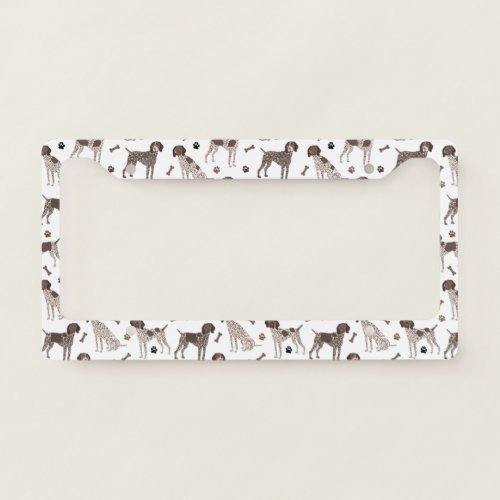 German Shorthaired Pointer Dog Bones Paw Print License Plate Frame