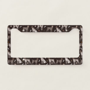 German Shorthaired Pointer Dog Bones Paw Print License Plate Frame