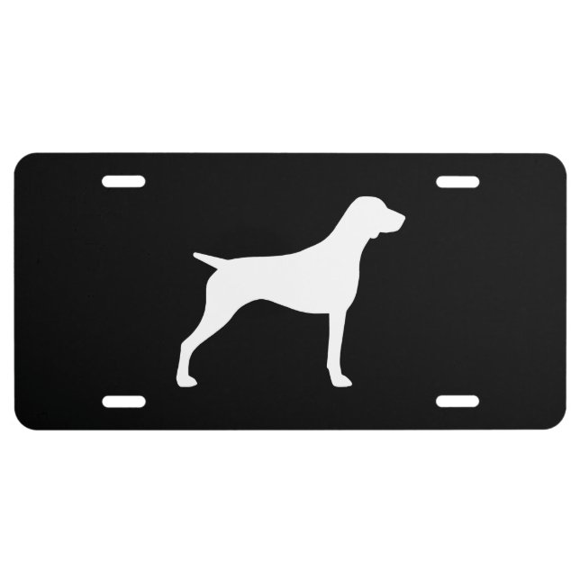 German Shorthaired Pointer Dog Breed Silhouette License Plate (Front)