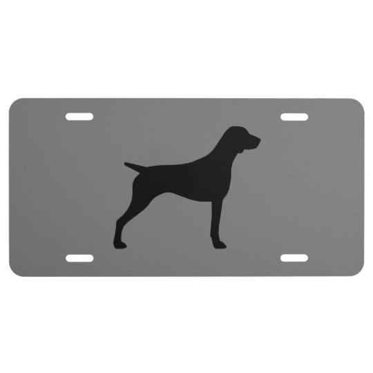 German Shorthaired Pointer Dog Breed Silhouette License Plate | Zazzle.com