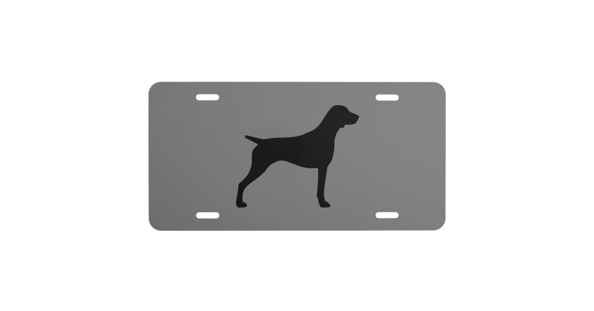 German Shorthaired Pointer Dog Breed Silhouette License Plate