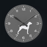 German Shorthaired Pointer Dog Breed Silhouette Round Clock<br><div class="desc">A fun wall clock for the home or office. Makes an original gift for German Shorthaired Pointer lovers. Check out Jenn’s Doodle World for even more decorative clocks and dog breed themed home decor.</div>