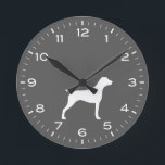 German Shorthaired Pointer Dog Breed Silhouette Round Clock<br><div class="desc">A fun wall clock for the home or office. Makes an original gift for German Shorthaired Pointer lovers. Check out Jenn’s Doodle World for even more decorative clocks and dog breed themed home decor.</div>
