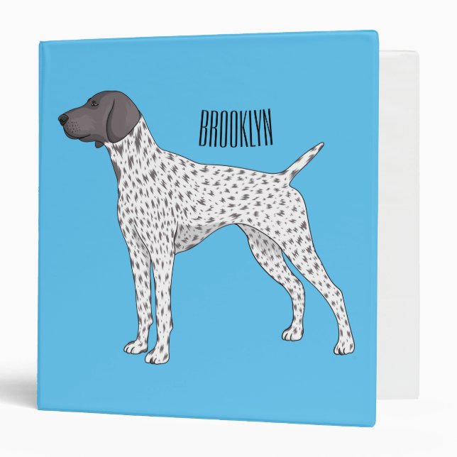German Shorthaired Pointer dog cartoon 3 Ring Binder (Front/Inside)