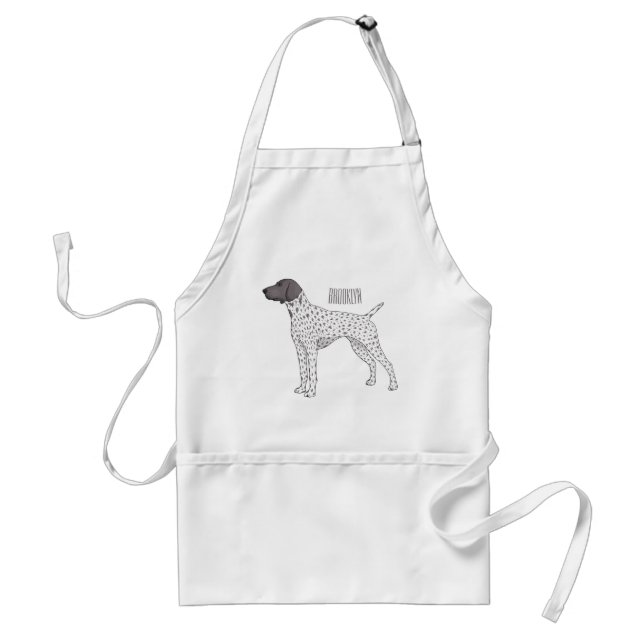 German Shorthaired Pointer dog cartoon  Adult Apron (Front)