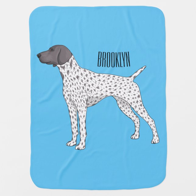 German Shorthaired Pointer dog cartoon Baby Blanket (Front)