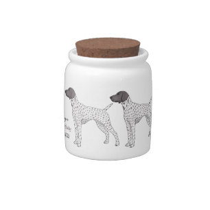 German Shorthaired Pointer dog cartoon  Candy Jar