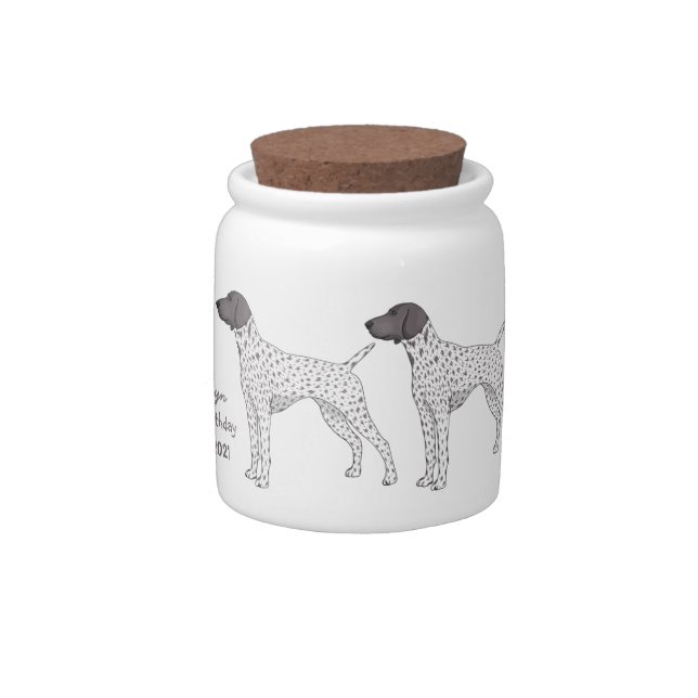 German Shorthaired Pointer dog cartoon  Candy Jar (Right)