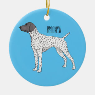 German Shorthaired Pointer dog cartoon Ceramic Ornament