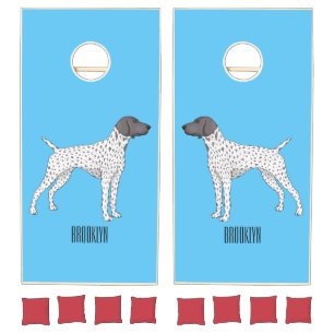 German Shorthaired Pointer dog cartoon Cornhole Set