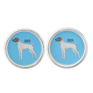 German Shorthaired Pointer dog cartoon Cufflinks
