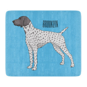 German Shorthaired Pointer dog cartoon Cutting Board