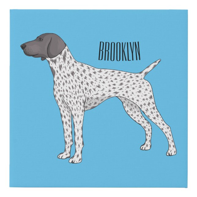 German Shorthaired Pointer dog cartoon Faux Canvas Print (Front)
