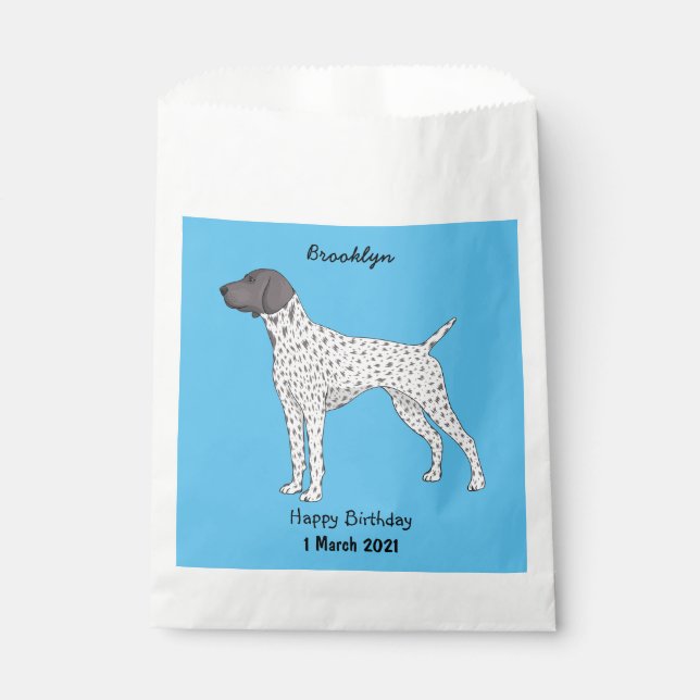 German Shorthaired Pointer dog cartoon  Favor Bag (Front)