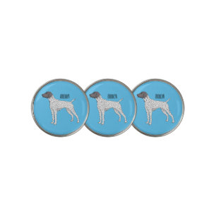 German Shorthaired Pointer dog cartoon Golf Ball Marker
