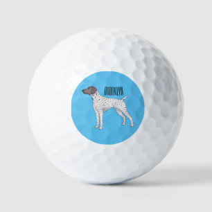 German Shorthaired Pointer dog cartoon Golf Balls