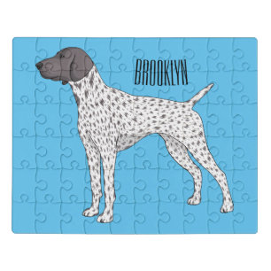 German Shorthaired Pointer dog cartoon Jigsaw Puzzle
