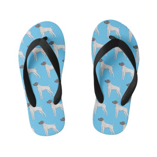 German Shorthaired Pointer dog cartoon  Kids Flip Flops