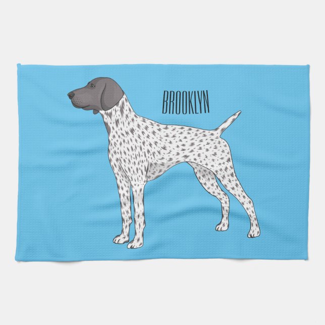 German Shorthaired Pointer dog cartoon Kitchen Towel (Horizontal)