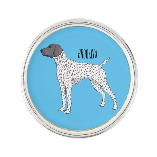 German Shorthaired Pointer dog cartoon  Lapel Pin (Front)