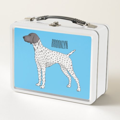 German Shorthaired Pointer dog cartoon Metal Lunch Box