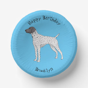 German Shorthaired Pointer dog cartoon Paper Bowls