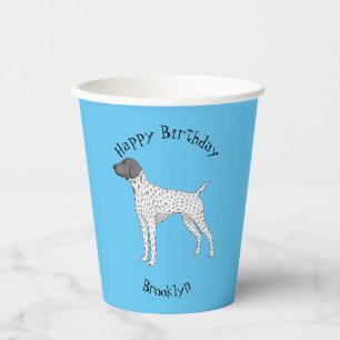German Shorthaired Pointer dog cartoon Paper Cups