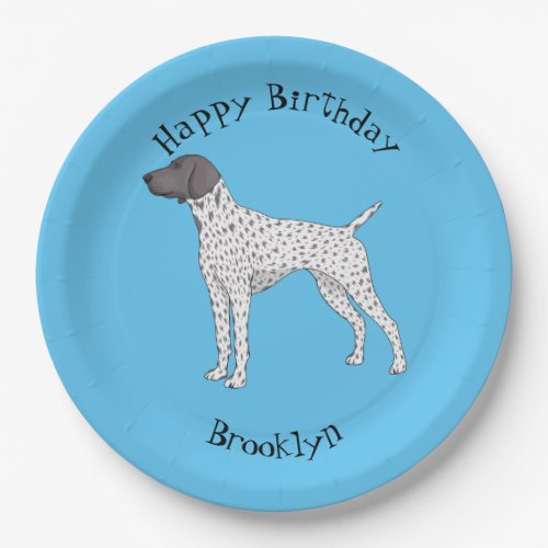 German Shorthaired Pointer dog cartoon Paper Plates