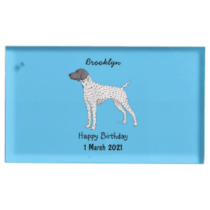 German Shorthaired Pointer dog cartoon Place Card Holder