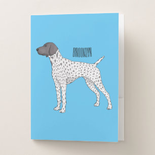 German Shorthaired Pointer dog cartoon Pocket Folder