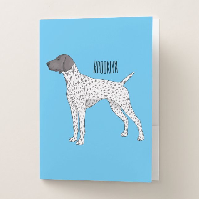 German Shorthaired Pointer dog cartoon Pocket Folder (Front)