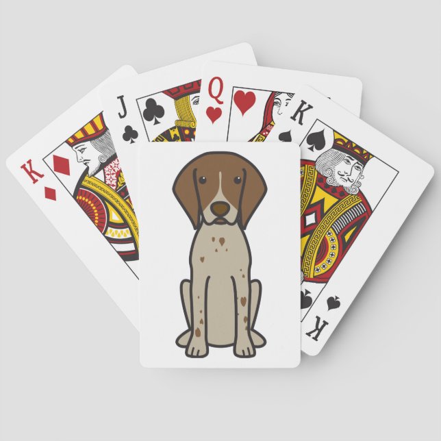 German Shorthaired Pointer Dog Cartoon Poker Cards (Back)