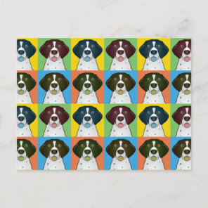German Shorthaired Pointer Dog Cartoon Pop-Art Postcard