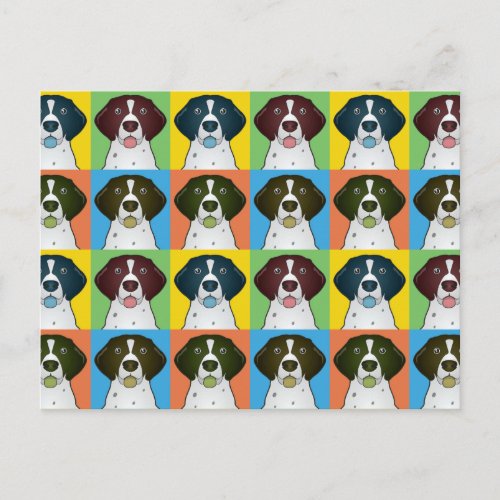 German Shorthaired Pointer Dog Cartoon Pop_Art Postcard