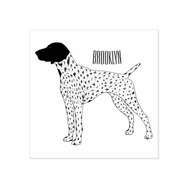 German Shorthaired Pointer dog cartoon Rubber Stamp (Imprint)