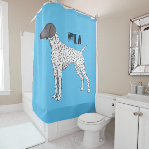German Shorthaired Pointer dog cartoon  Shower Curtain