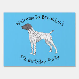 German Shorthaired Pointer dog cartoon Sign