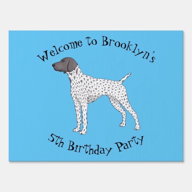 German Shorthaired Pointer dog cartoon Sign (Front)