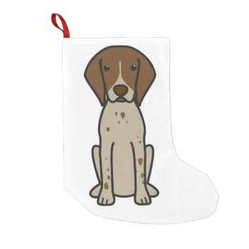German Shorthaired Pointer Dog Cartoon Small Christmas Stocking by DogBreedCartoon at Zazzle
