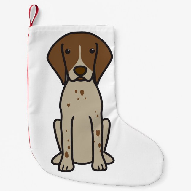 German Shorthaired Pointer Dog Cartoon Small Christmas Stocking (Front)