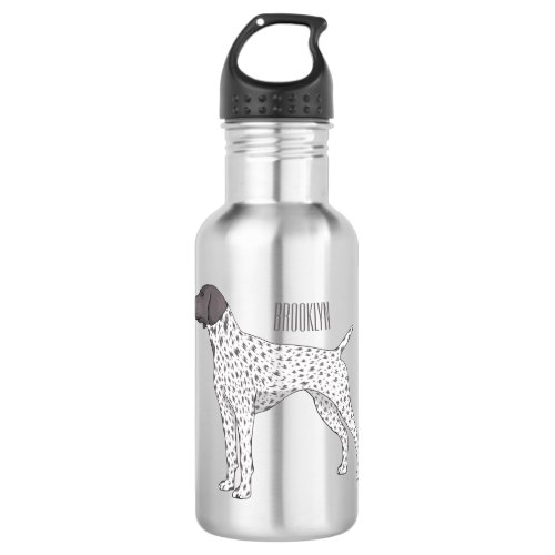 German Shorthaired Pointer dog cartoon  Stainless Steel Water Bottle