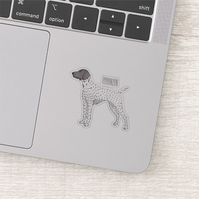 German Shorthaired Pointer dog cartoon Sticker (Detail)
