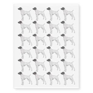 German Shorthaired Pointer dog cartoon  Temporary Tattoos