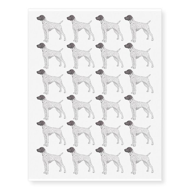 German Shorthaired Pointer dog cartoon  Temporary Tattoos (Front)