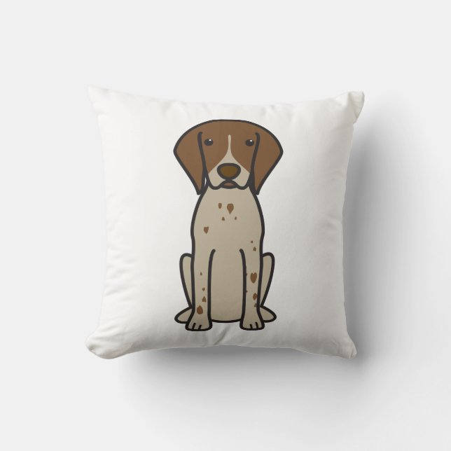 German Shorthaired Pointer Dog Cartoon Throw Pillow (Front)