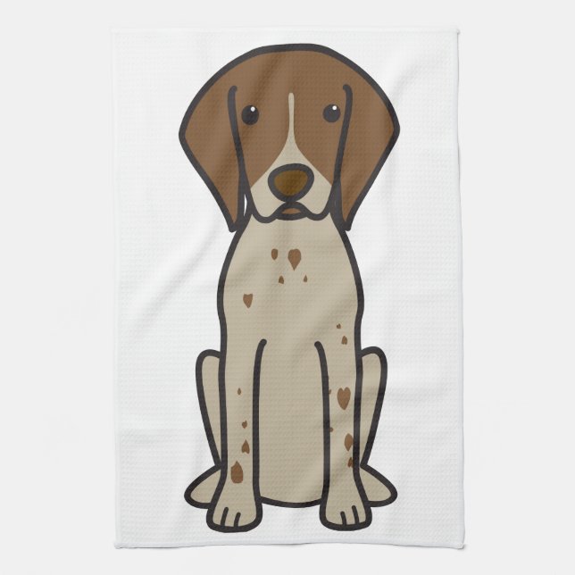 German Shorthaired Pointer Dog Cartoon Towel (Vertical)
